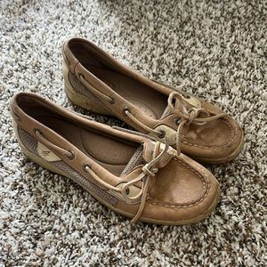 Nude leather sperry top-sider loafers
